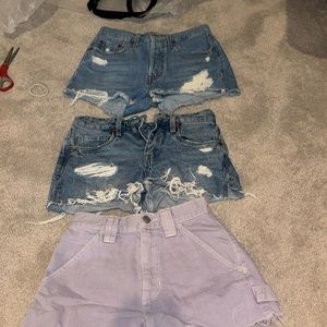Women’s bundle of 3 Jean shorts from levis PacSun and Nordstrom
